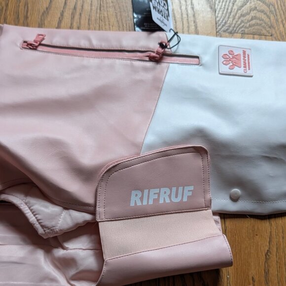 RIFRUF Stormhunter Rain Dog Coat Pink and White Sakura Dog Rain Jacket Size 22 - Picture 12 of 16